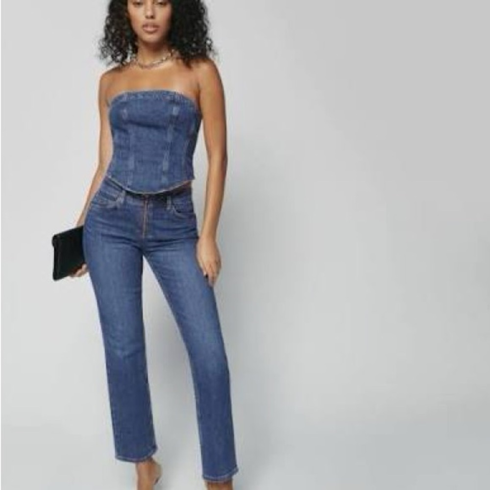Reformation Julianna Zip Straight Leg Jeans Size 25